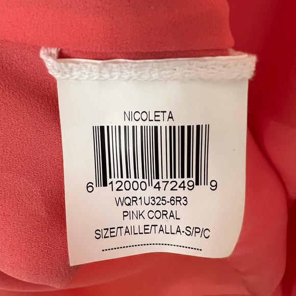 BCBG High Low Nicoleta Wrap Top in Pink Coral. Size S. NWT. - Picture 8 of 9